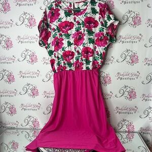 Boston maid dress vintage Floral Pink and White Maxi Dress retro